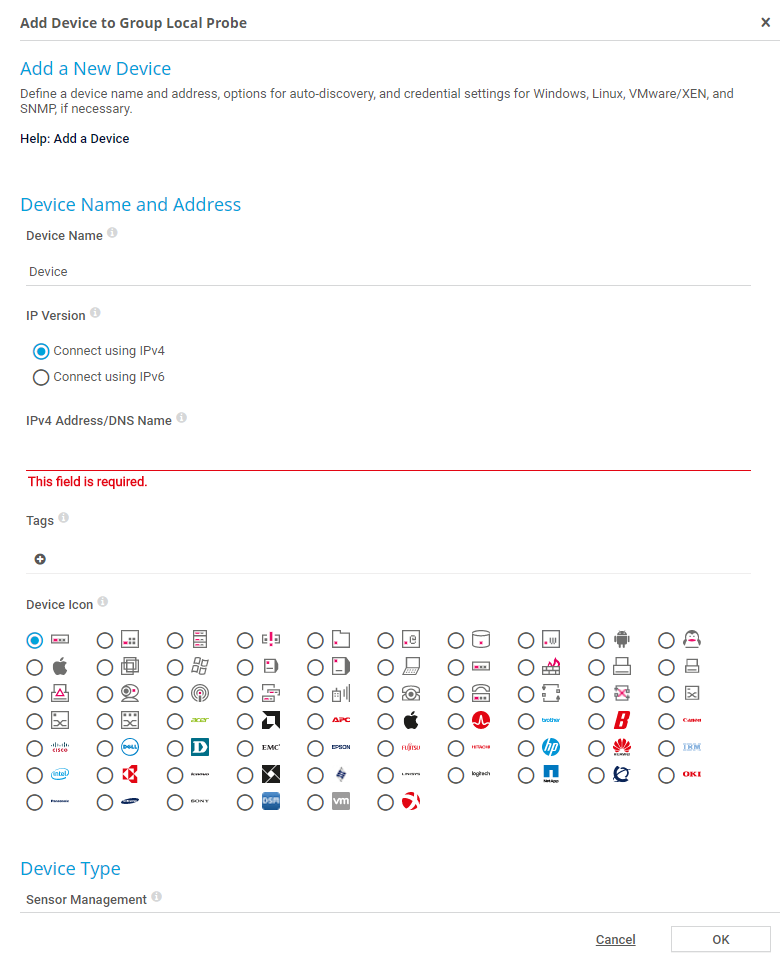 Add a Device PRTG Manual