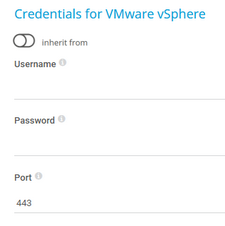 Credentials for VMware vSphere Credentials for VMware vSphere