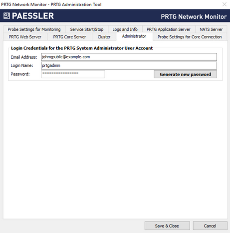 Administrator Tab Administrator Tab