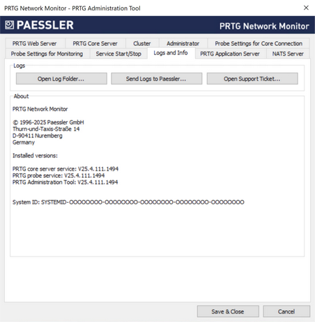 Logs and Info Tab Logs and Info Tab