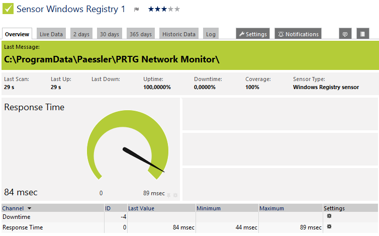 Windows Registry Sensor