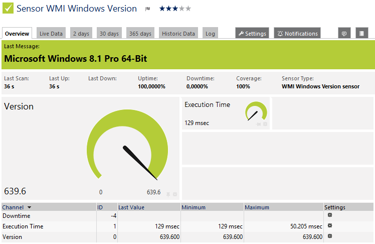 WMI Windows Version Sensor